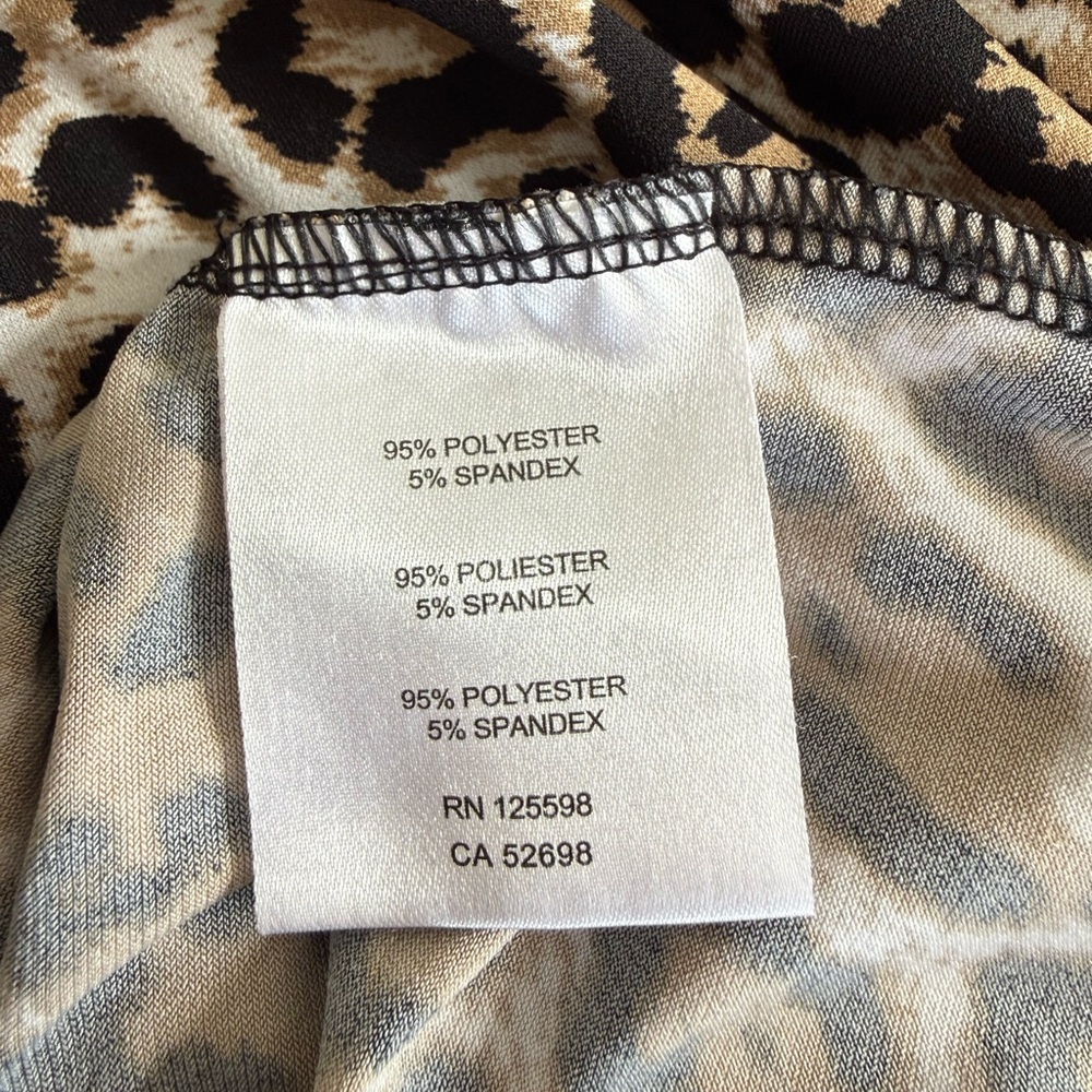 Ellen Tracy Leopard Print Cowl Neck Sleeveless Top Tank Blouse Animal Cheetah - Picture 8 of 8